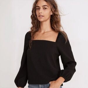 Madewell Black Textured Knit Top